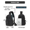 Black Sling Crossbody Bag for Men Women, Tactical Backpack Shoulder Daypack Mini Anti-Theft Motorcycle Chest Bags, Small One Strap Backpack for Casual Travel Hiking Outdoor Sports