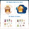 FLYAB Nativity Stickers Scene Crafts - 24 Sheets Make a Nativity Scene Stickers Ornament Craft Kit DIY Nativity Stickers for Kids Christmas Tree Decorations Funny Christmas Religious Crafts Gifts