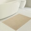 American Soft Linen Bath Rug, 17 in 24 in 100% Cotton Bath Mats Rugs for Bathroom, Non Slip Washable Shaggy Form Area Rugs, Beige Bath Rug