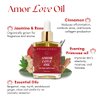 EssenceTree Holistic Life Amor Love Oil All-in-One Body Oil for Skin, Hair and Bath, Supports Youthful Skin, Addictive Scent Vanilla, Spice, Rose, Bergamot, Myrrh, Sandalwood, GLOW UP with Vitamin E