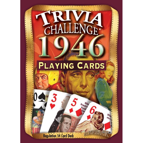 Flickback 1946 Trivia Playing Cards, Birthday Gift