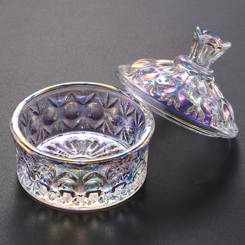 Noverlife Glass Nail Dappen Dish with Lid, Dazzling Crystal Dappen Bowl for Holding Nail Art Acrylic Liquid & Powder, Nail Art Glassware with Lid for Nail Decor Manicure Care, Dappen Monomer Holder