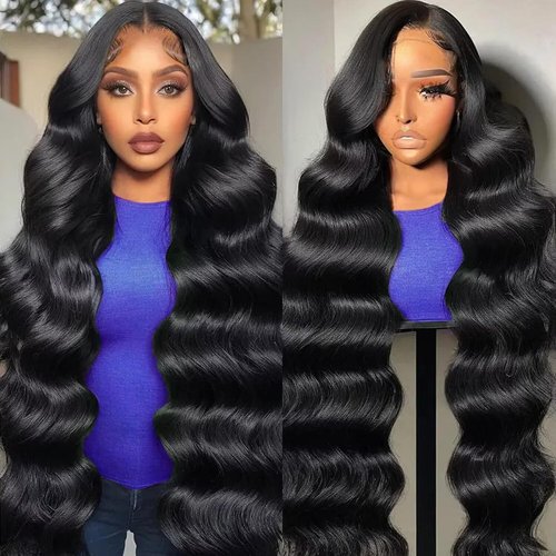 30 Inch 13x6 Lace Front Wigs Human Hair 200% Density Body Wave 13x6 HD Full Lace Frontal Wigs Human Hair Pre Plucked Natural Color Glueless Wig 100% Virgin Human Hair Lace Front Wigs for Black Women