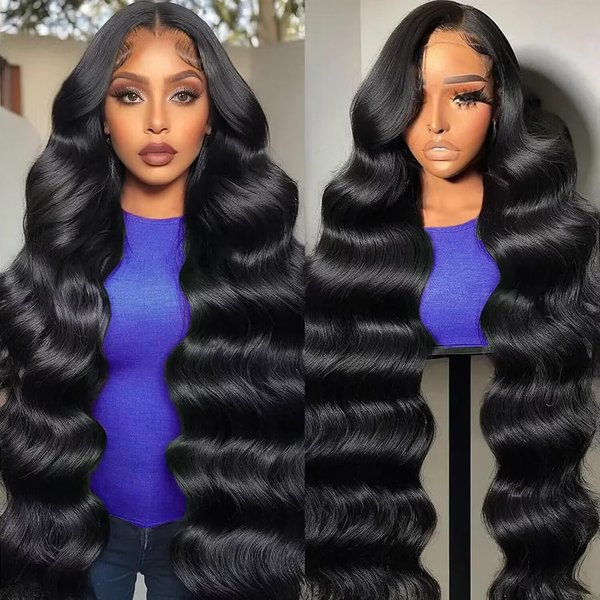 30 Inch 13x6 Lace Front Wigs Human Hair 200% Density Body Wave 13x6 HD Full Lace Frontal Wigs Human Hair Pre Plucked Natural Color Glueless Wig 100% Virgin Human Hair Lace Front Wigs for Black Women