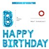 CANREVEL Happy Birthday Banner 13pcs 16 Inch Mylar Foil Letters Balloons Birthday Party Decorations for Kids and Adults - 3D Blue Star