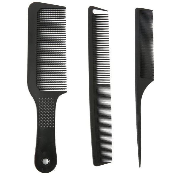 Professional Comb Set Black 3 Piece, Dresser Hair Comb Styling Comb, Fine Pro Tail Combs, Premium Grade for Men and Women, Parting Teasing and Styling