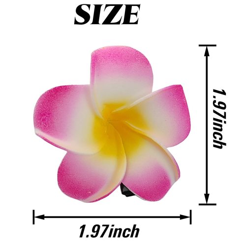 ROYHOO 40PCS Frangipani Artificial Foam Hair Clips for Bridal, Wedding, Luau, Beach, Tropical Party Decorations