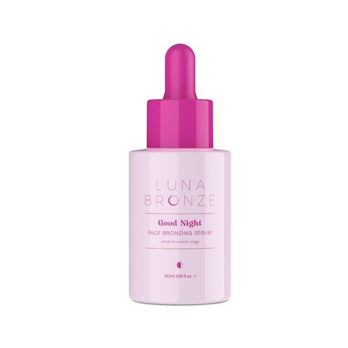 LUNA BRONZE GOOD NIGHT Sunless Hydrating Self Tan Serum - Gradual Tanning Drops with Vitamin C and Natural Organic Ingredients, 1 fl. oz