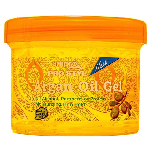 AmPro Pro Styl Argan Oil Styling Gel - Moisturizes and Conditions Your Strands - Non-Flaking, Alcohol Free, Vegan Formula - Creates Flexible, Touchable Hold for All Hair Textures - 10 oz