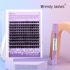 WENDY Lashes Clusters DIY Eyelash Extension Kit - D Curl C3 & Bottom Lashes with Bond and Seal Tweezers Cluster Eyelash Extensions Wispy Soft Individual Lashes, Suitable for Beginners, 10-16 MM