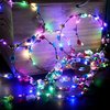 QSJQAMG 30 Pcs LED Flower Crown Headband,led Headbands,Light Up Flower Headbands for Women,Garlands Glowing Floral Wreath Crowns for Weddings,Halloween,Birthdays,Role-Playing,Beach Parties，Christmas