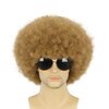 karlery Adult Men Women Afro 70s 80s Curly Light Brown Wig Rocker Party Wig California Halloween Costume Wig