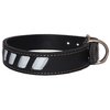 Dogs My Love Genuine Leather Reflective Dog Collar 26"x1.5" Black Fits 18"-23" Neck