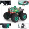 huajuze Remote Control Car, 2.4Ghz All Terrain Dinosaur Monster Truck Toys, RC Truck with Music, 3 Lighting Effects, 360 Stunt Capable, All Included Ready to Run, Toy Gifts for Boys and Girls (Green)