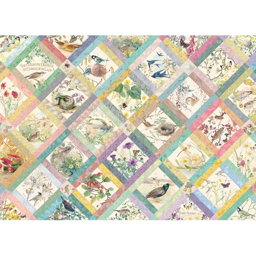 Cobble Hill 1000 Piece Puzzle - Country Diary Quilt - Sample Poster Included