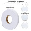 Jetec 1/2 Inch Double Fold Bias Tape Bias Binding Tape Wide Fold Cotton Tape for Sewing Seaming Hemming Piping Quilting Projects (White,10 Yards)