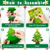 WATINC 30Pcs Christmas Tree Craft Kits, Make Your Own Christmas Tree Craft Art for Party Favors Decoration, DIY Winter Xmas Craft Kit Supplies Home School Classroom Fun Activities for Kids