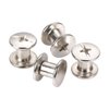 Open Back Chicago Screws Solid Belt Tack Screw Post Fastener Leather Repair Screws, 6 mm, Steel, 50 Sets