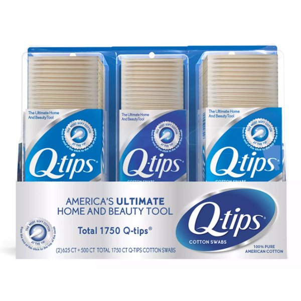 Q-tips Cotton Swabs Value Pack, 1750-Count Package