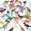 ONEST 55 Pieces Mini Dinosaur Figurines Playset Hand Painted Tiny Dinosaurs Party Favors Cake Toppers Dinosaur Figures Toys Small Luminous Dinosaur Figurines for Kids Adults