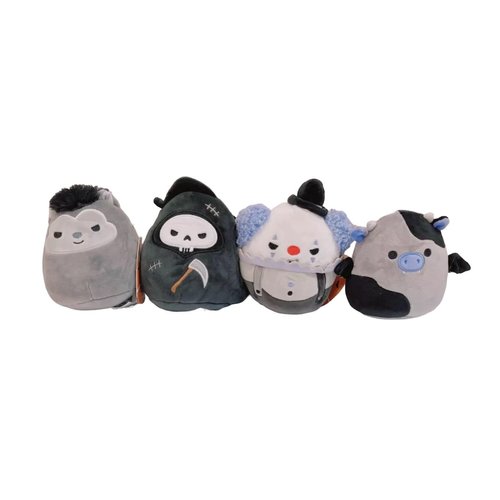 Squishmallows 2024 Halloween 5" Wolf Cow Reaper Clown Mini Plush Dolls Set of 4