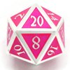 Pink and Silver Metal D20 F*** Dice Critical Fail F 20 Sided Die Set DND Black Gunmetal Color Number for Role Playing Game Dungeons and Dragons D&D Pathfinder Shadowrun Girl Gamer Female