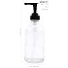 Cornucopia Brands 8oz Clear Glass Pump Bottles (4-Pack w/Black Plastic Pumps), Great as Essential Oil Bottles, Lotion Bottles, Soap Dispensers, and More