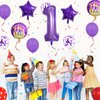 32 Inch 1 Balloon Number, Purple Balloons, Purple Confetti Latex Balloon Foil Balloons Mylar Balloons Number 1 Balloons for Anniversary Supplies Kids Birthday Party (Purple, 1)