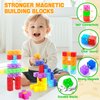 Feoxialy Magnetic Blocks - 52pcs Translucent Magnetic Cubes, Digit Building Blocks Magnet Toys for Kids, Rainbow STEM Creativity Toys 3+ Year Old Boys & Girls Toddlers Kids Christmas Birthday Gifts
