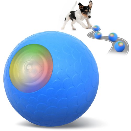 Petbobi Active Rolling Ball for Dogs - 2 Modes Interactive Dog Toys, USB Rechargeable Motion Activated Self Moving Dog Ball Toy, Durable Interactive Dog Ball for Small Medium Dog, Blue