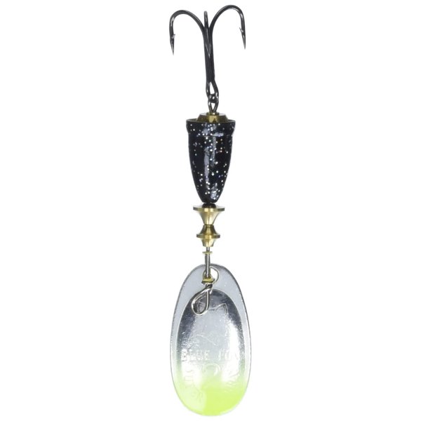 Blue Fox 60-20-71C Classic Vibrax 3/16-Ounce Fishing Spinner, Size 2, Chartreuse Tipped and Silver Flake Painted Finish