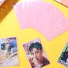 50pcs Laser Flashing Heart Kpop Photocard Sleeves 61x91mm Holographic Clear Card Sleeves Pink Card Protector Transparent Trading Card Sleeve Perfect Fit Sleeves Baseball Cards Photocard Photo