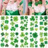 Uranian St. Patrick's Day Temporary Tattoos Shamrock Tattoo Stickers Lucky Clover Waterproof Body Stickers Irish Party Supplies for Women