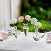 Glasseam Glass Small Bud Vases: Ribbed Clear Vase Set of 3 Modern Mini Vases for Centerpieces Flower Vase Decorative Vases for Flowers Handmade Cute Short Home Decor for Wedding Table Tiny Single Rose