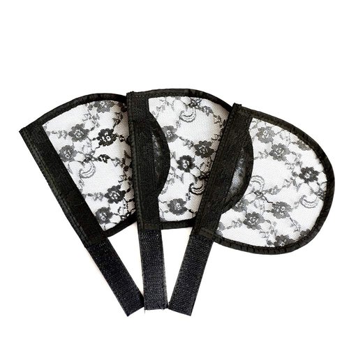 3pcs Black Ponytail Lace Hair Net Ponytail Base Net for Making Ponytail Hair Extensions
