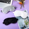 Plush Eye Mask 3 Pcs Sleeping Blindfold Sleeping Mask Sleep Mask Comfortable Plush Sleepover Mask Soft Furry Eye Cover for Sleepover Gift Birthday Party Favors(Black, White, Gray)