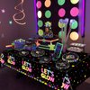 Glow in The Dark Party Supplies - Include Glow in The Dark Plates, Napkins and Fluorescent Tablecloths for Glow Party Supplies Black Light Neon Party Decorations, Serve 20