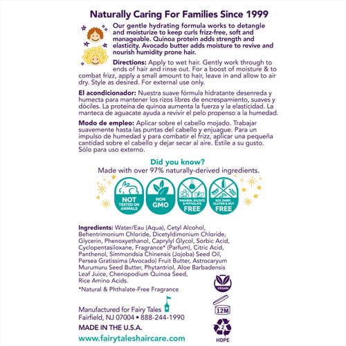 Fairy Tales Kids Moisturizing Conditioner for Curly and Multi-Cultural Hair - Paraben, Sulfate, Gluten and Nut Free - 8 oz