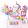 DUILE Unicorn Balloons Unicorn Birthday Party Decorations for Girls Foil Balloons Set Macaron and Rainbow Balloon Wedding Baby Shower Party Supplies (8)