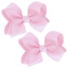 WD2U Girls Set of 2 Small Grosgrain 3" Pigtail Hair Bows French Clip Barrettes Cream Ivory