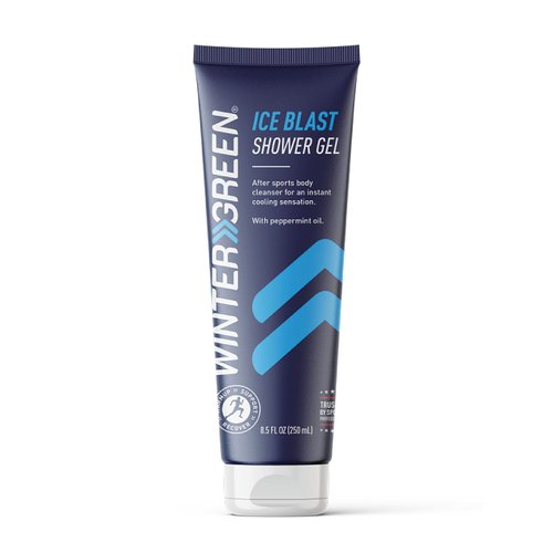 Wintergreen Ice Blast Shower Gel (8.5 Fl Oz) - For After Sports Body Cleansing with Cooling Peppermint Oil