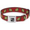 Buckle-Down Seatbelt Buckle Dog Collar - Sea Turtles Red/Green - 1" Wide - Fits 11-17" Neck - Medium