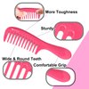 HYOUJIN 3 Pocket Wide Tooth Comb Set,Small Hair Wide Tooth Combs Detangling Shower Combs Wet Brush Detangle Comb for Curly Hair,Wet Hair,Thick Hair,Travel Pocket Wide Comb for Women,Men(Fuchsia Rose)