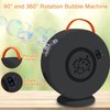 Bubble Machine Automatic Bubble Blower for Kids Toddlers Rechargeable Battery Portable Bubble Maker Electric Bubble Machine Auto Rotating 90°/360° Outdoor Toy for Birthday Party Wedding