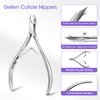 Gellen Double Spring Cuticle Nippers with Sharp Blades Professional HL-205 Jaw 14 Hard Steel Cuticle Trimmer Nail Care Tool at Home Spa Salon