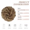 FESHFEN Messy Bun Hair Piece, Messy Hair Bun Scrunchies for Women Brown and Blonde Synthetic Wavy Curly Chignon Ponytail Hair Extensions Thick Updo Hairpiece for Daily Wear 1PCS