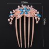 Chargances Boho Flower Blue Rhinestone Hair Comb Bride Wedding Pearl Crystal Hair Side Comb Luxury Beaded Handmade Hair Accessories for Women and Girls (Blue)