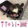 MASTER QUEEN Dog Brush for Grooming Kit 5PCS - Deshedding Dog Brush for Short Hair Dogs, Dog Hair Brush for Grooming Small Dogs,Puppy Brush and Slicker Brush for Dogs, Flea Comb and Dog Comb Set Pink