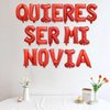2 Set 34Pcs Red QUIERES SER MI NOVIA Letter Balloons 16in Balloon Foil Letter Decorations Party Decor Red Letter Balloons QUIERES SER MI NOVIA Party Supplies