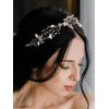 SWEETV Bridal Headband Wedding Headpiece for Bride Hair Accessories for Wedding Hair Pieces Crystal Pearl Hair Vine Rose Gold